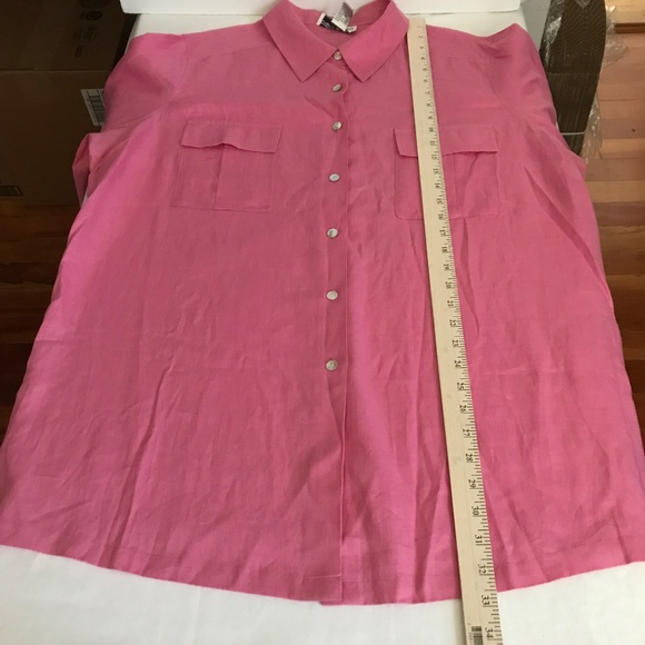 BLOOMINGDALE’S 100% Linen Blouse Button Down Tunic Twin Set Women’s Plus Size 2X - Picture 10 of 16